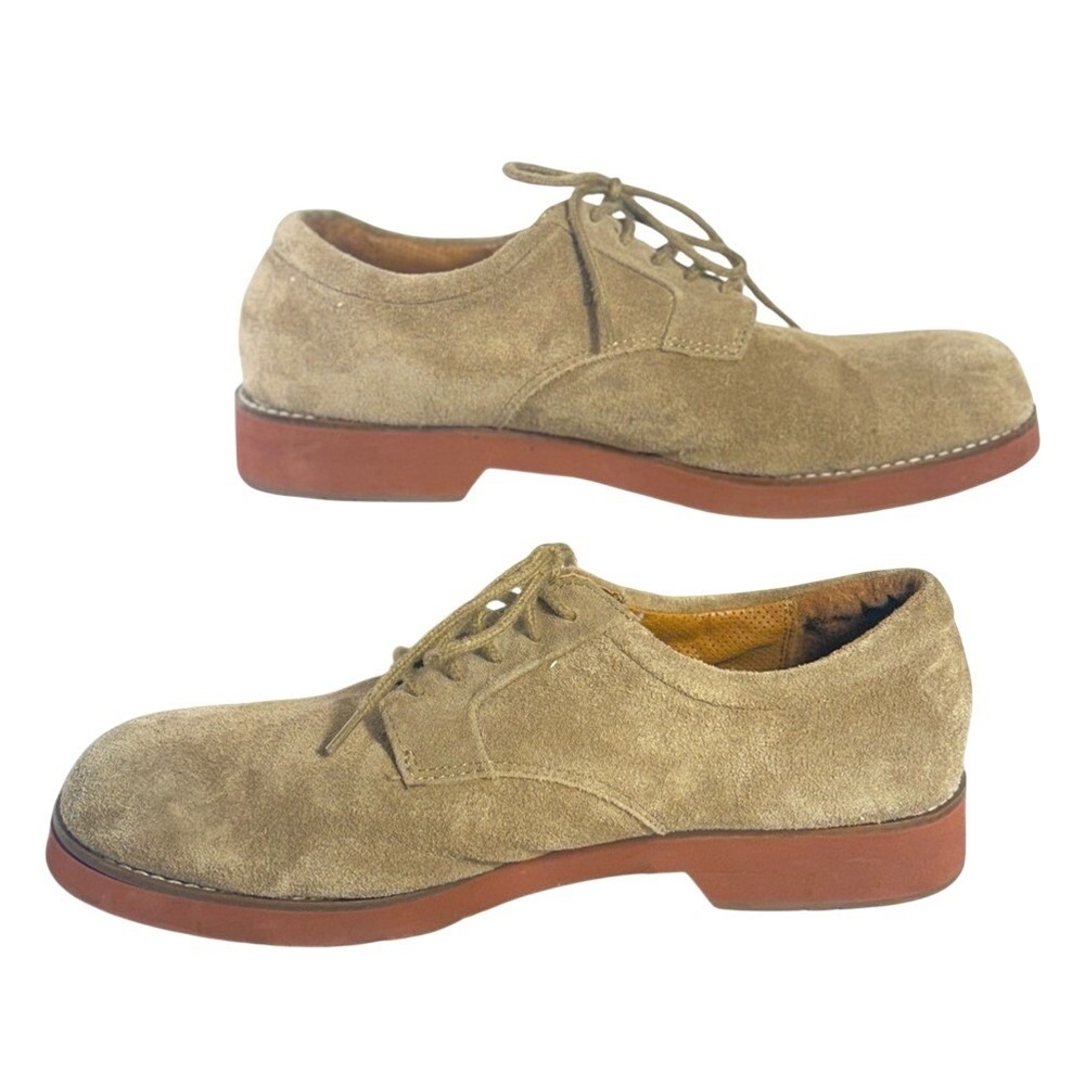Bass Men's Suede 12M Tan Oxford Shoes in Tan - Classic Lace-Up Casual